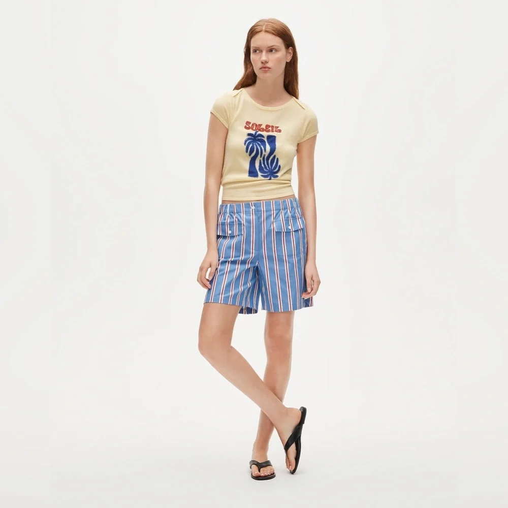 NWT J.Crew Long Boxer Short in Oxford Stripe